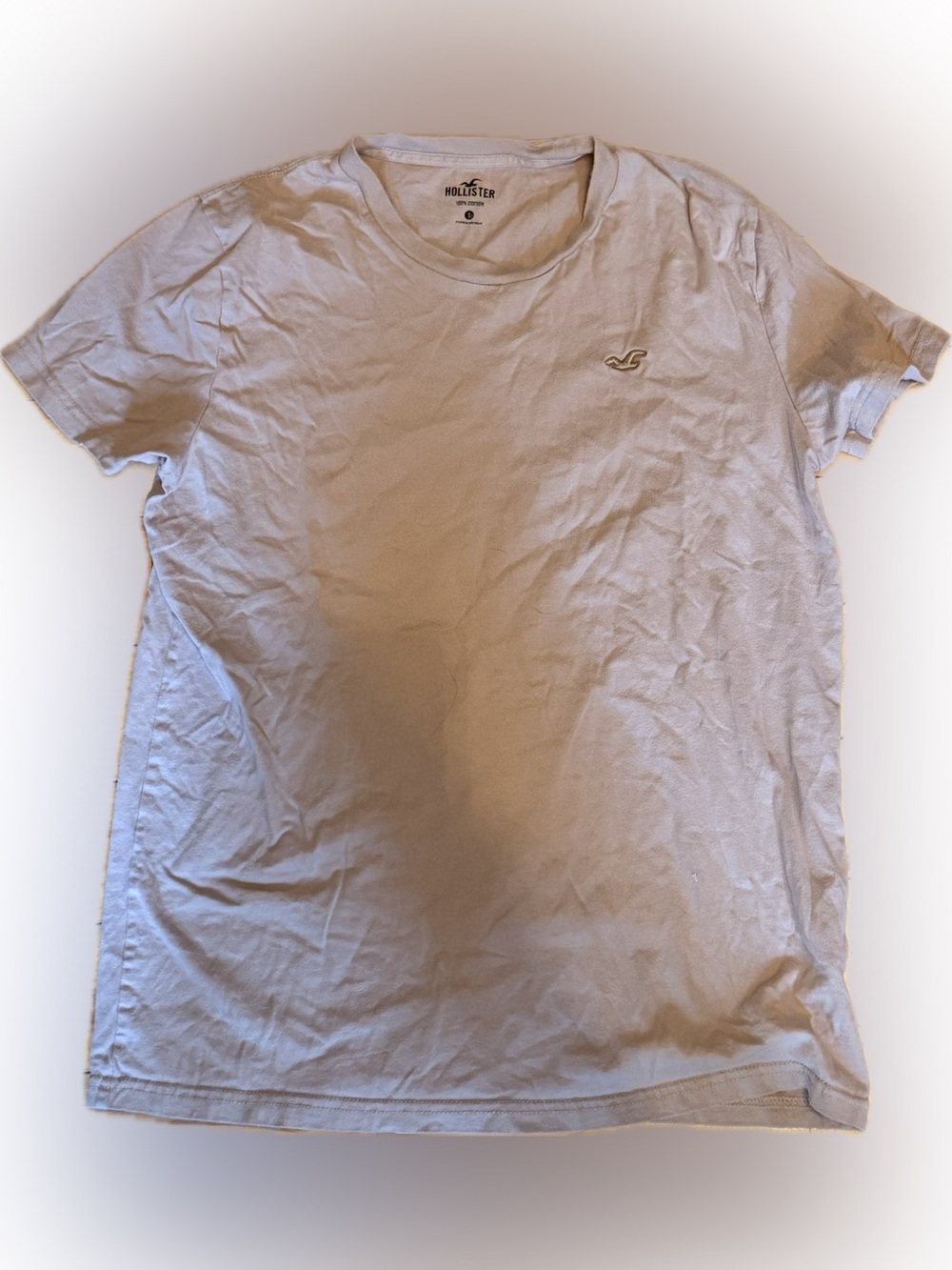 Hollister Men's Short Sleeve Crew Tee in Light Tan